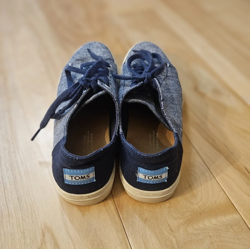 TOMS Sneakers LENOX Navy Canvas Sneakers Womens 8, EUC - Picture 7 of 7